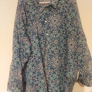 Primark Blue and Green Patterned Blouse
